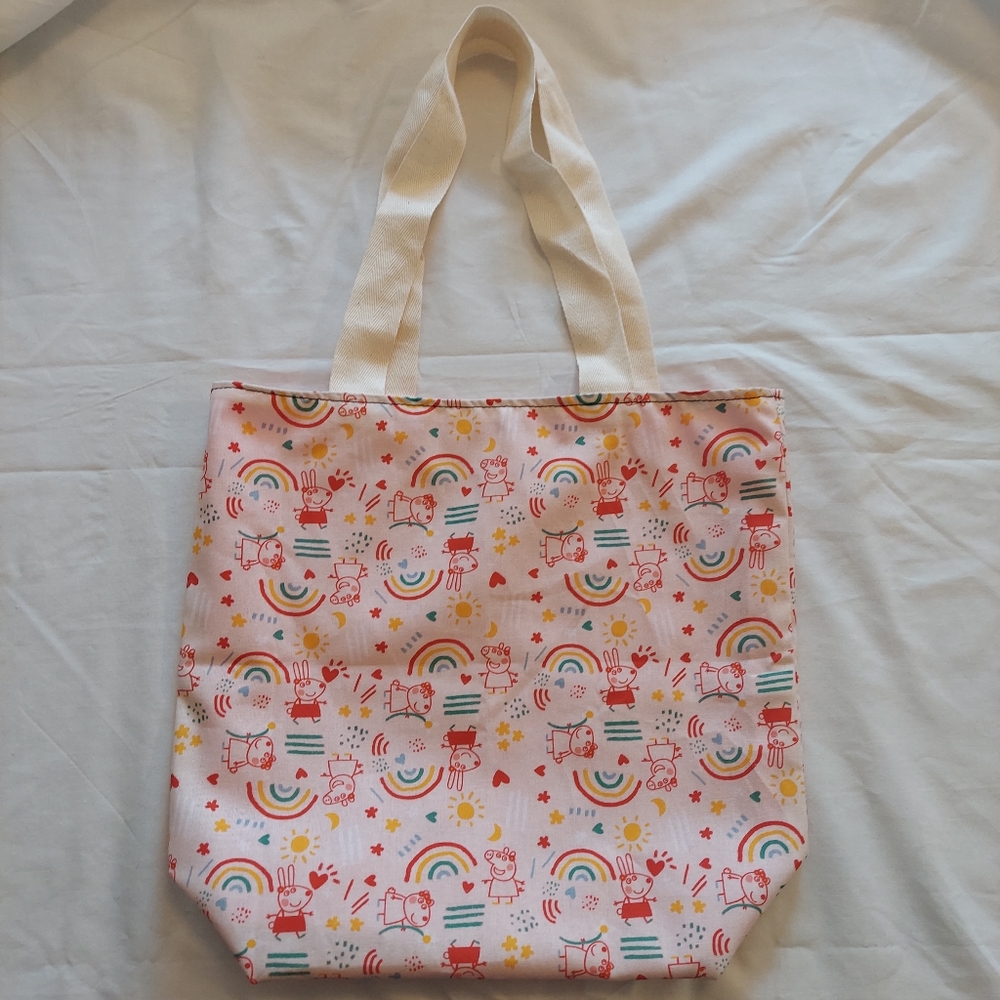 Peppa Pig child size tote bag ( book bag / Halloween candy bag / toy bag )
